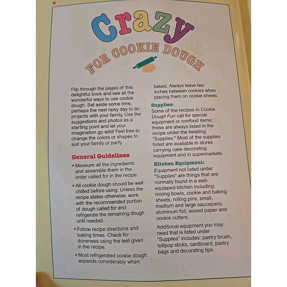 Cookie Dough Fun Cookbook Vintage 1997 Cooking with Kids Recipes Book Retro Vtg - Picture 8 of 10